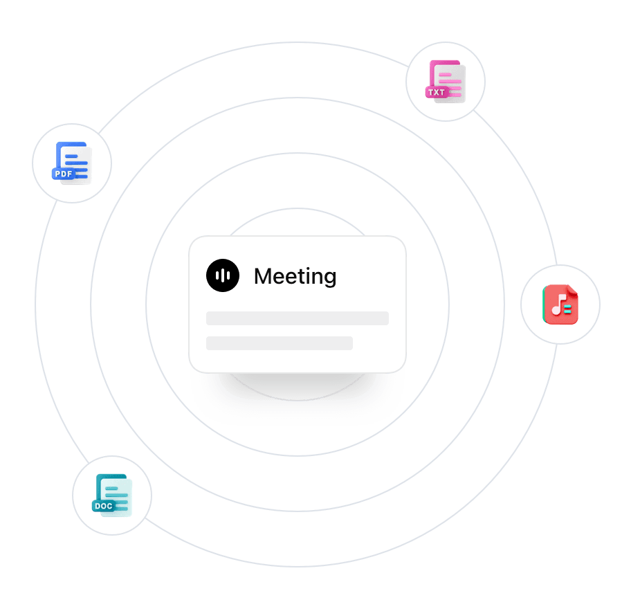 Export meeting notes and recordings in seconds
