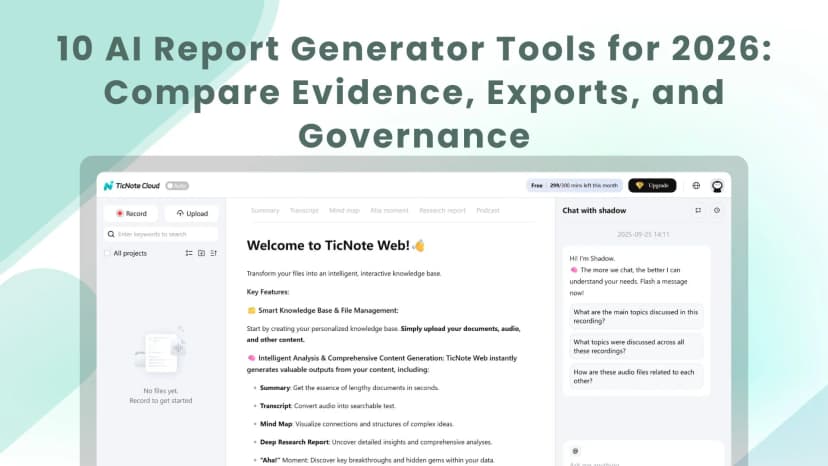 10 AI Report Generator Tools for 2026: Compare Evidence, Exports, and Governance