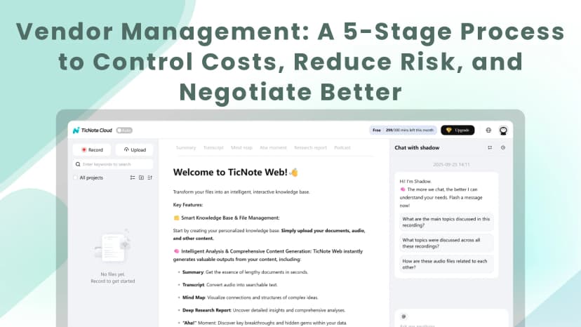 Vendor Management: A 5-Stage Process to Control Costs, Reduce Risk, and Negotiate Better