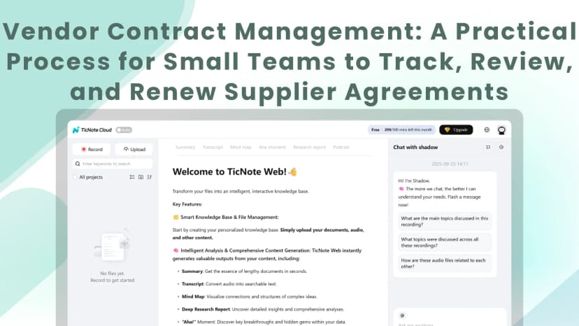 Vendor Contract Management: A Practical Process for Small Teams to Track, Review, and Renew Supplier Agreements