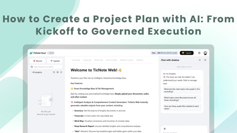 How to Create a Project Plan with AI: From Kickoff to Governed Execution