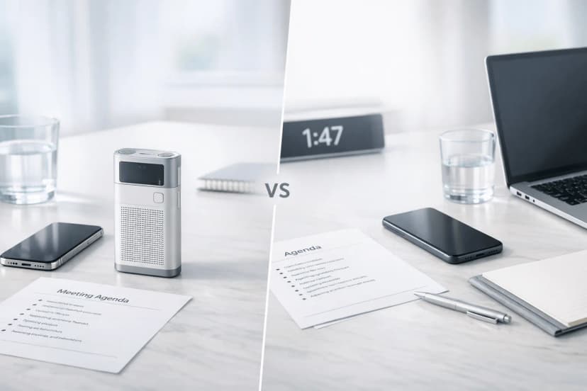 Best AI Note Taker for Long Meetings: Hardware vs Software Compared