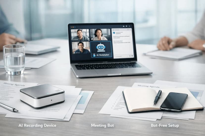 AI Note Taker for Project Meetings: Compare Hardware, Bots, and Bot-Free Options