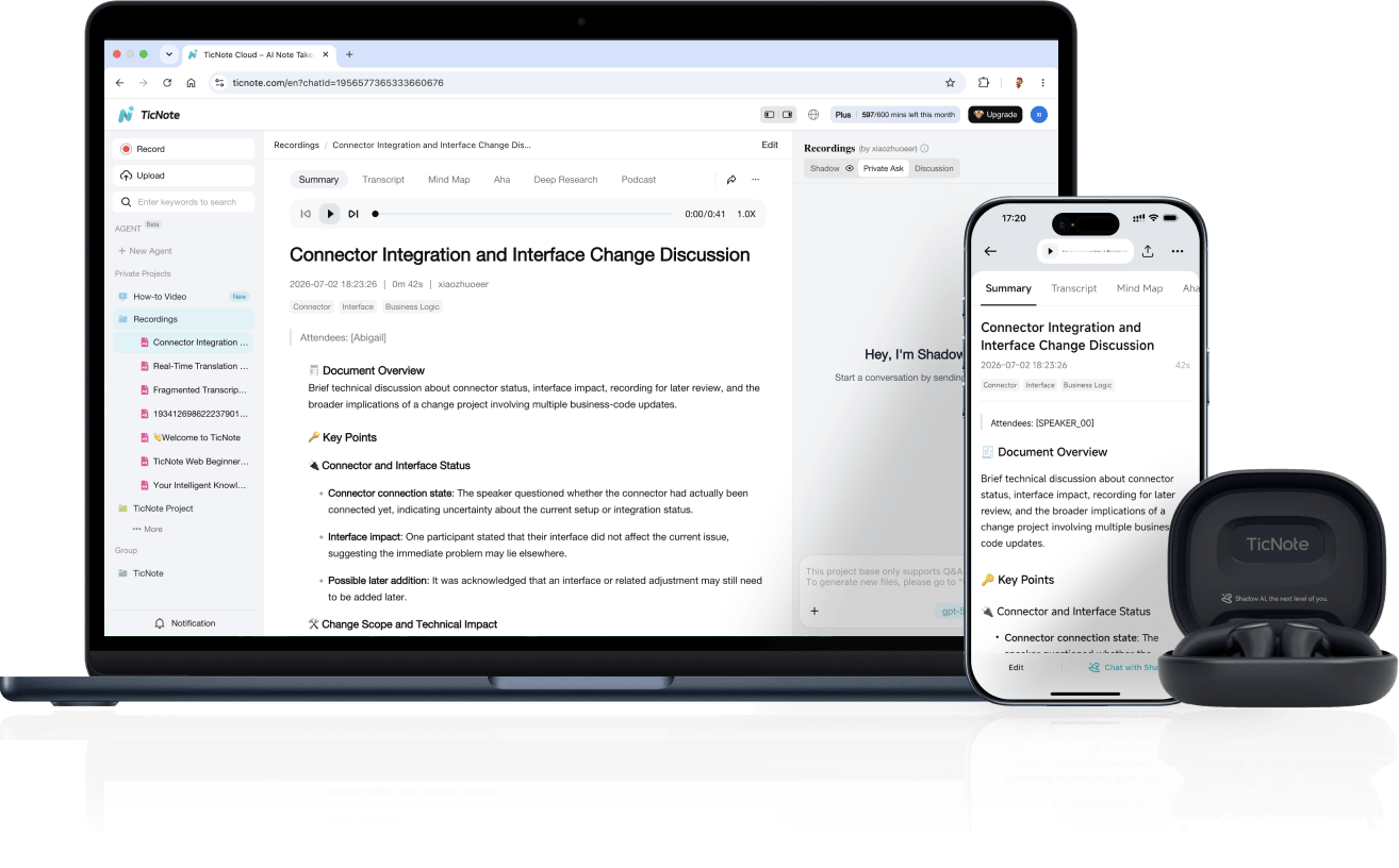 TicNote Plus plan